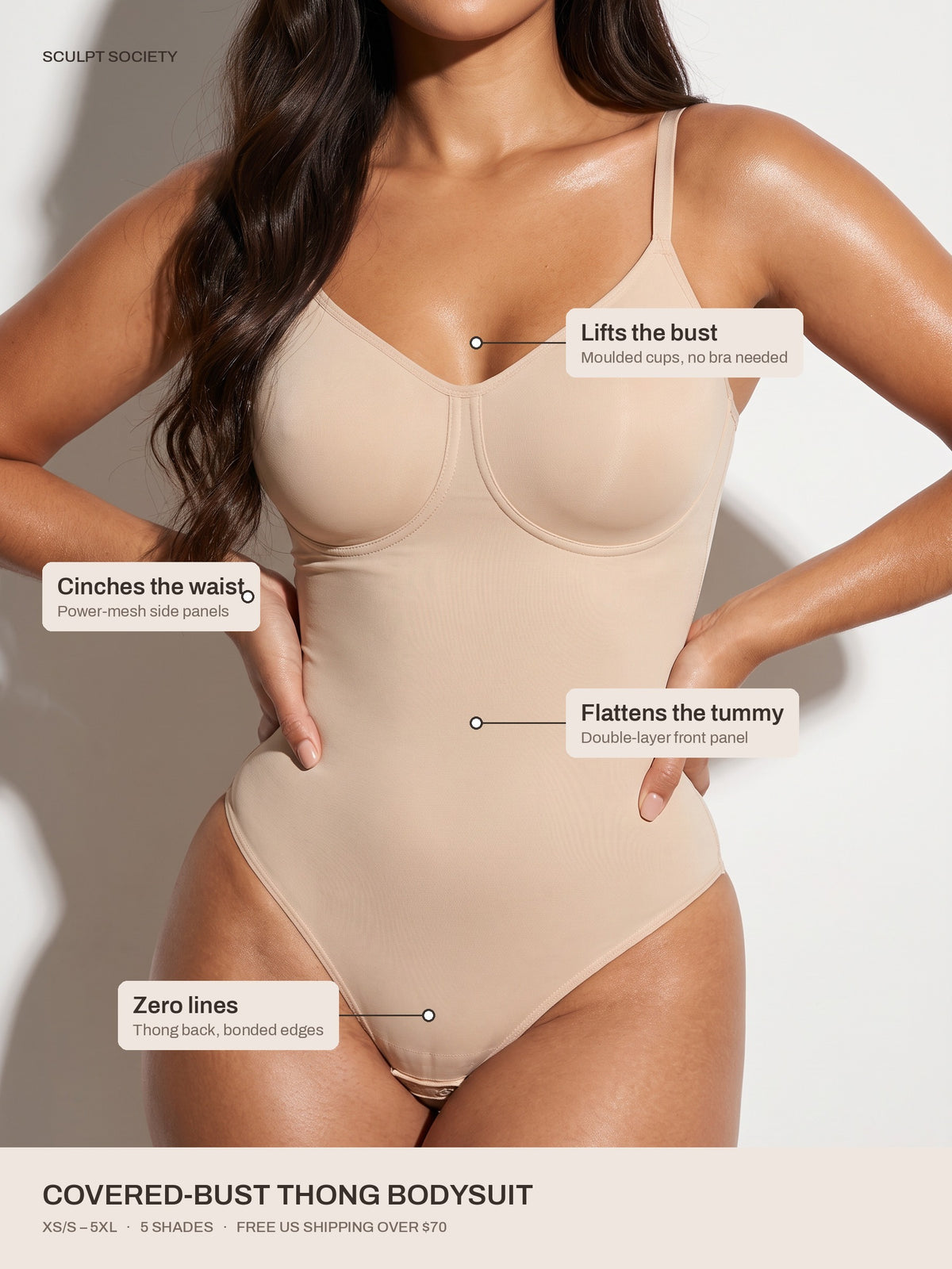 Covered-Bust Thong Bodysuit — key benefits