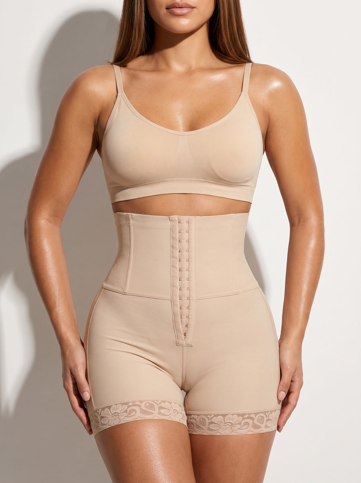 Mid-Thigh Butt Lifter Short — fabric detail