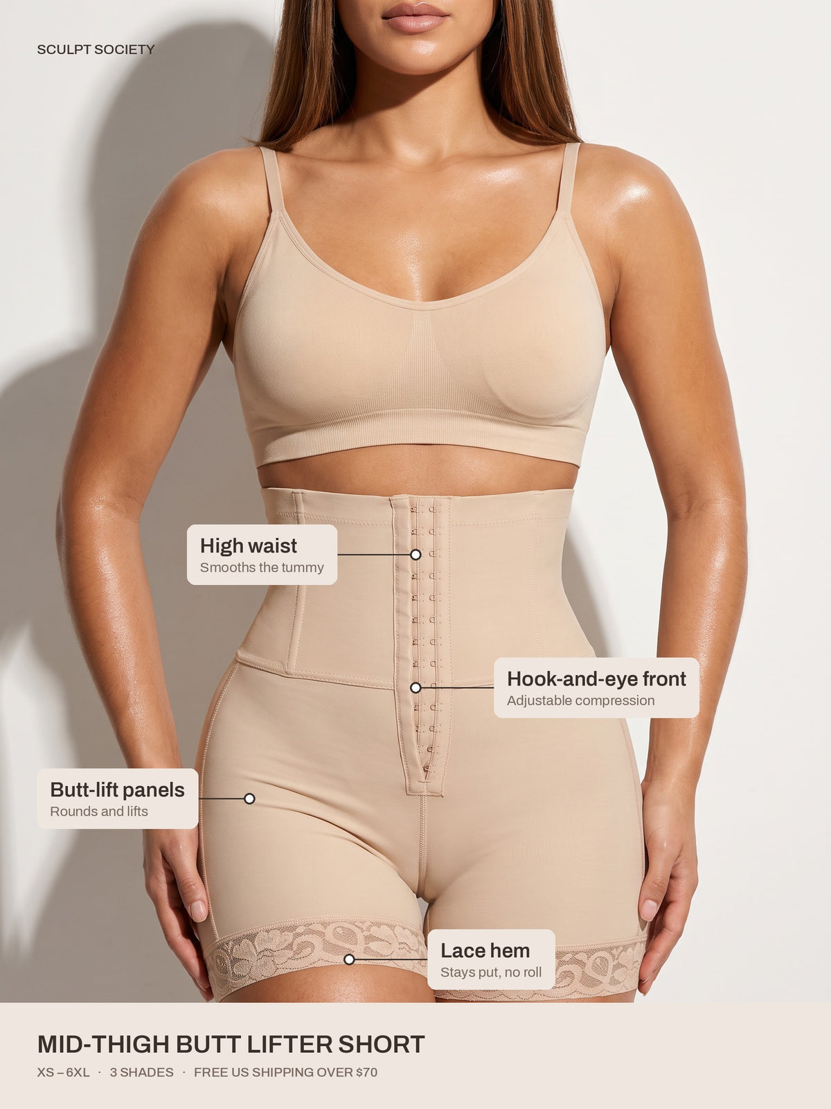 Mid-Thigh Butt Lifter Short — key benefits