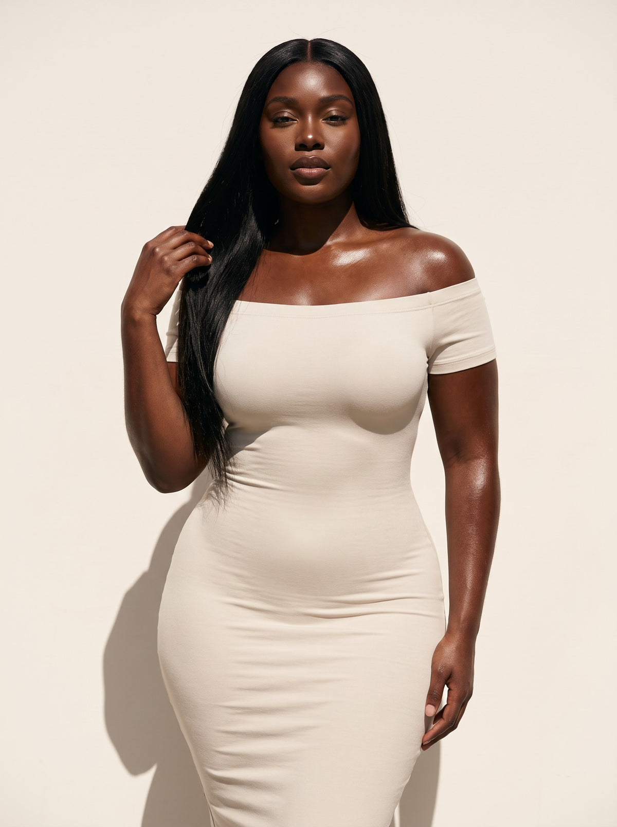 Sculpt Midi Dress — front view