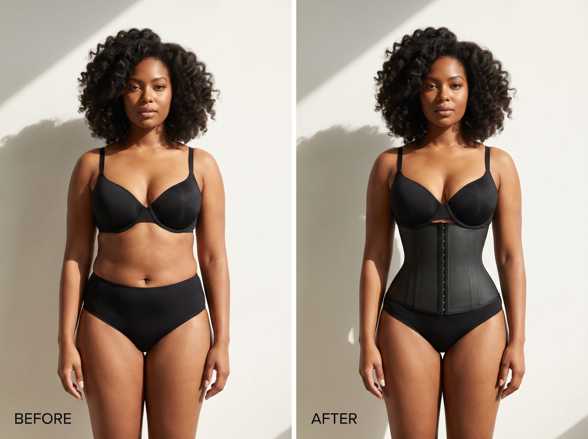 Steel-Bone Waist Trainer — before and after